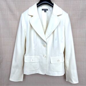 Vintage y2k Ann Taylor Pantsuit Two Buttoned Fitted Suit Blazer Flat Front Pants